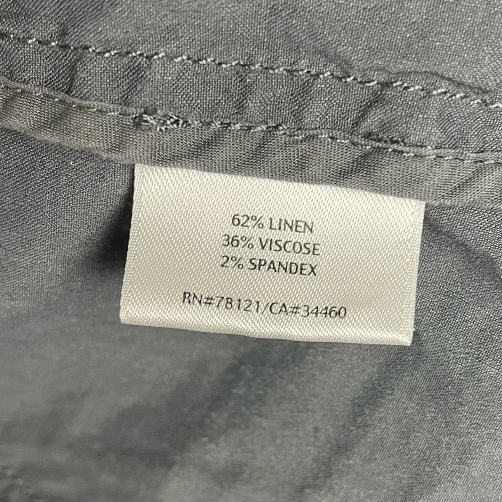 Eileen Fisher Blazer Women's Small Grey Linen Cardigan Front Pockets Stretch